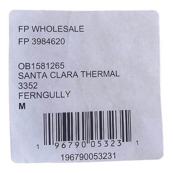 Free People Santa Clara Thermal Oversize Top in Ferngully Size Medium NWT - Picture 8 of 9